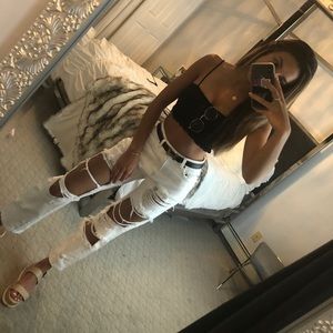 Carmar denim white ripped jeans